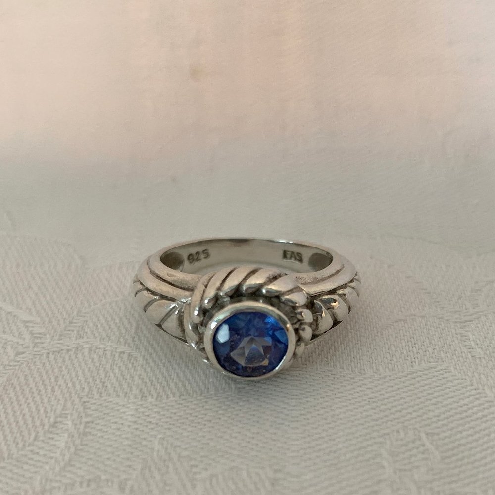 925 Sterling Silver FAS Lavender Blue Stone Ring
